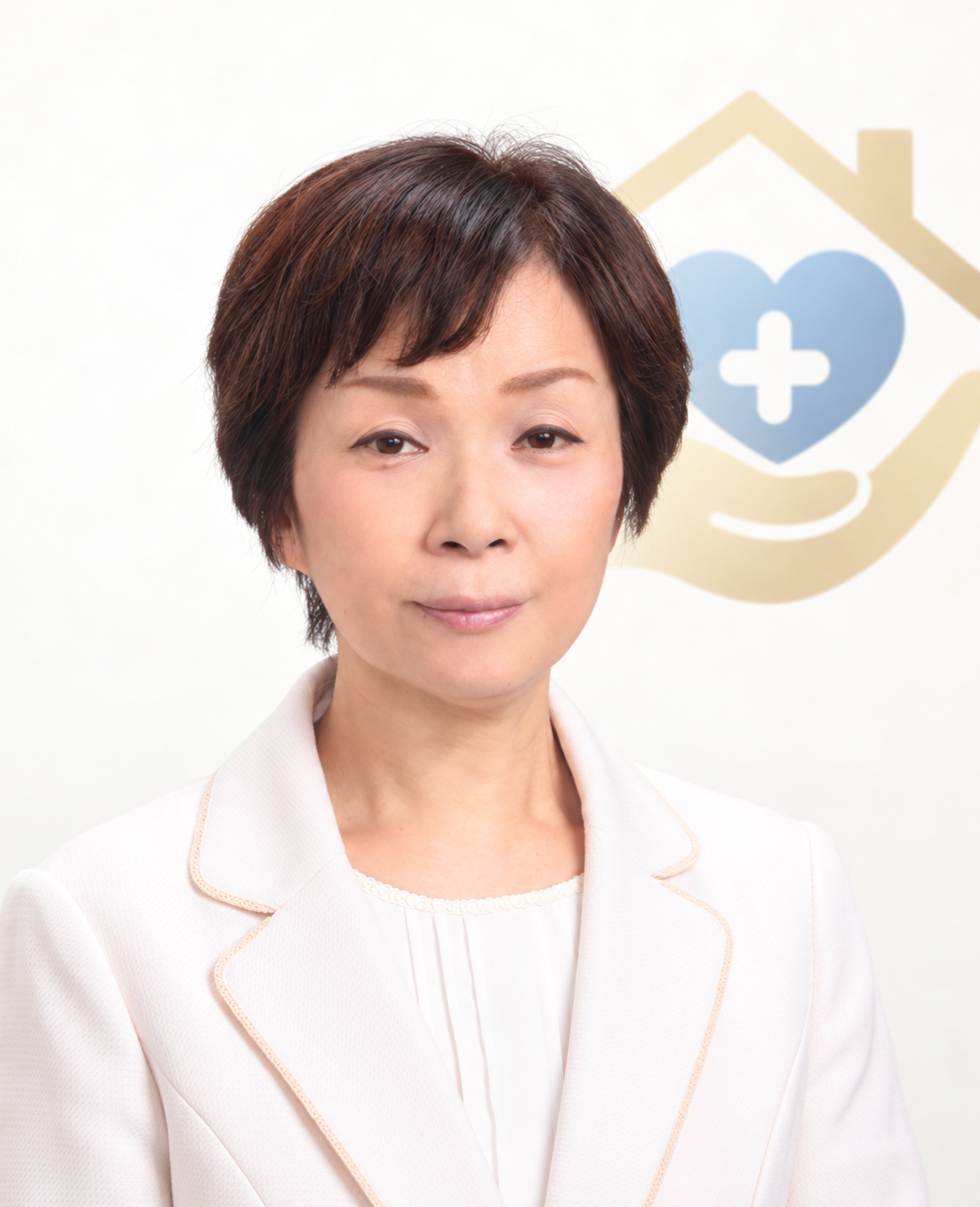 会長 山本 由女臣（背景に連絡協議会のシンボルマーク）